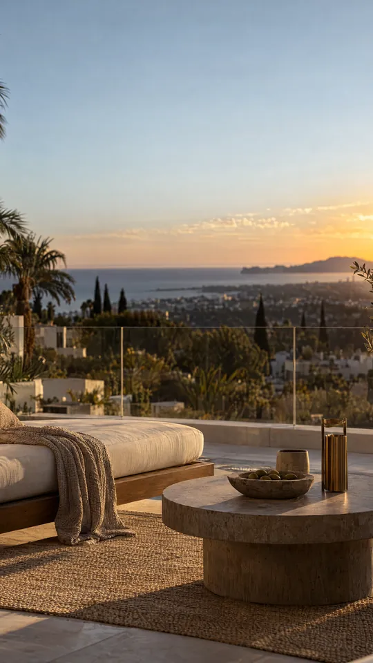 Story de Instagram de una villa con terraza y vistas al mar en Fuengirola