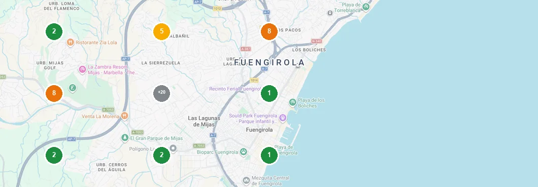 Rejilla de posicionamiento en Google Maps en Fuengirola